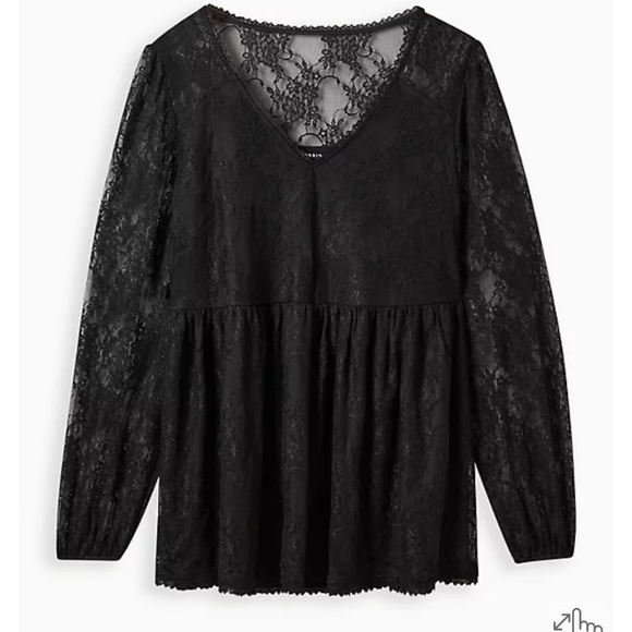 BABYDOLL LACE V-NECK TOP Size 2 - Picture 2 of 8